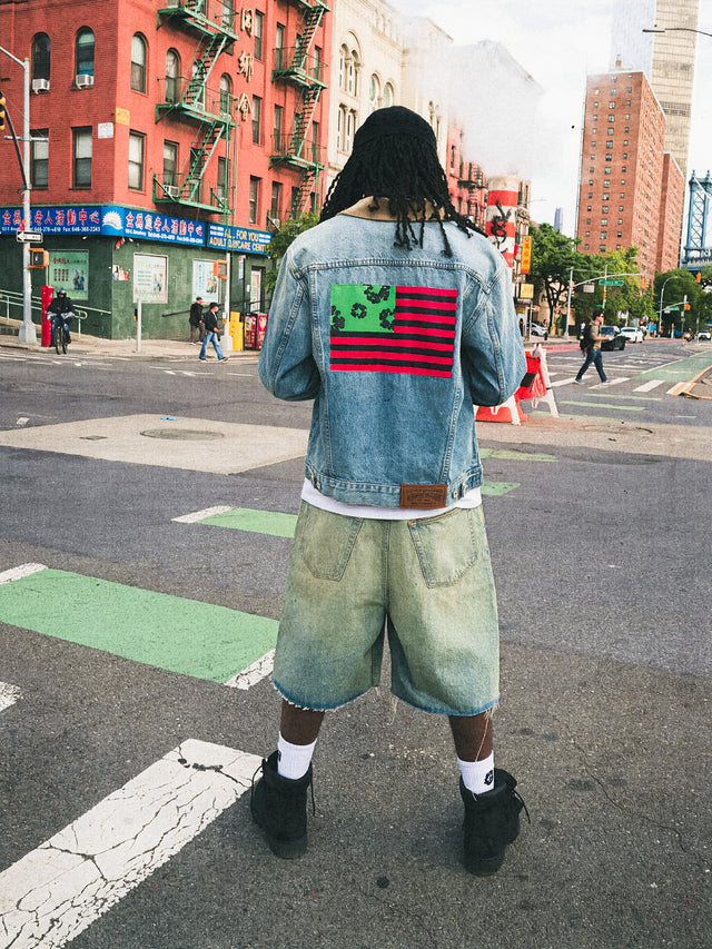 Flag Denim Jacket Light Wash