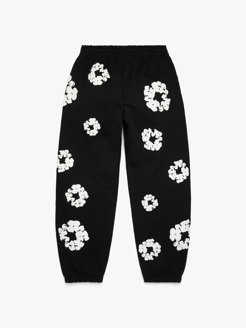 Cotton Wreath Sweatpants Black