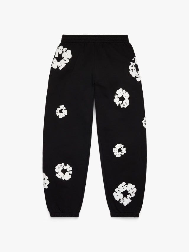 Cotton Wreath Sweatpants Black