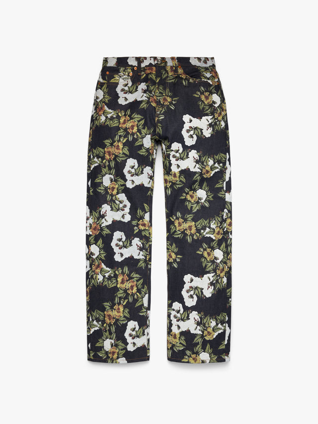 Baggy Floral Denim Pant Selvedge