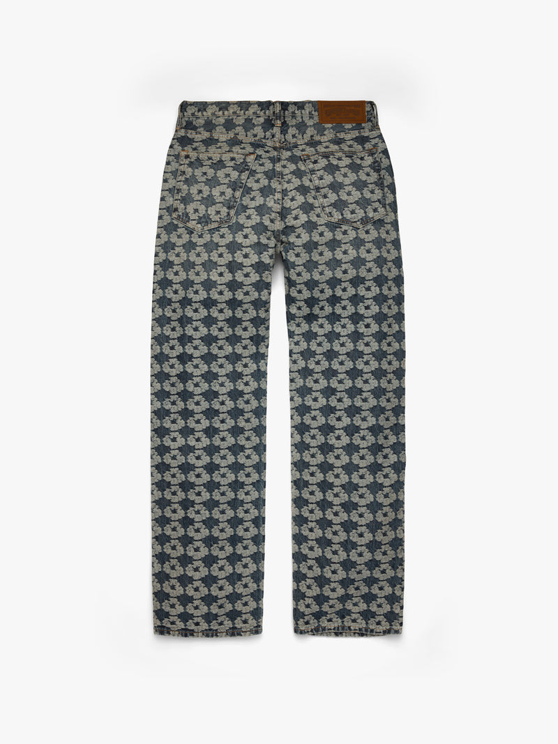 Baggy Jacquard Wreath Denim Pant