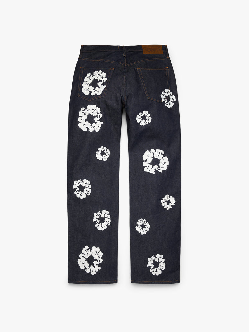 Baggy Cotton Wreath Denim Pant Selvedge