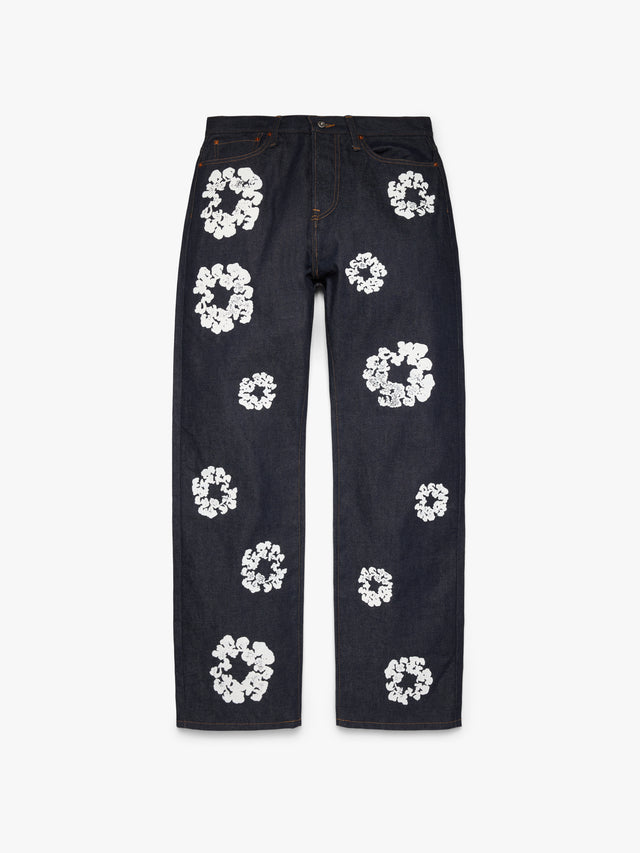 Baggy Cotton Wreath Denim Pant Selvedge