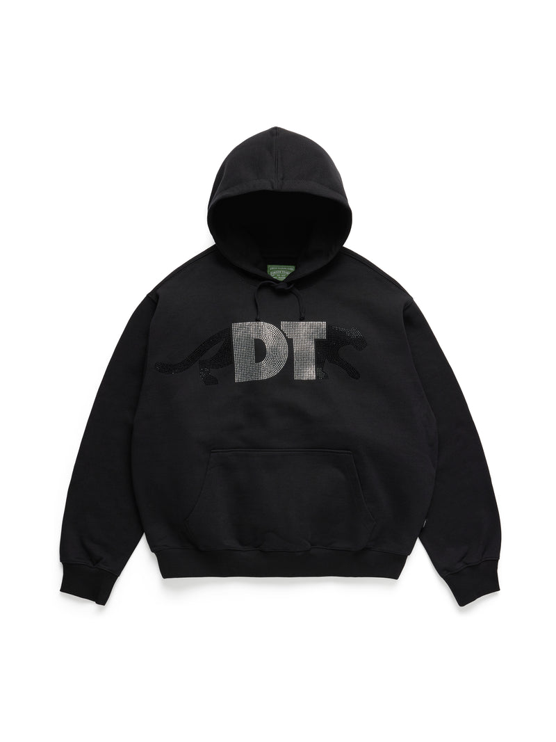 Rhinestone DT Panther Pullover Hoodie Black