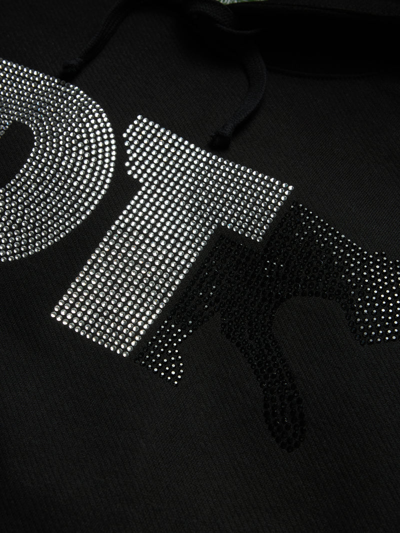 Rhinestone DT Panther Pullover Hoodie Black