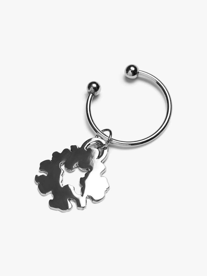 Cotton Wreath Keychain Silver