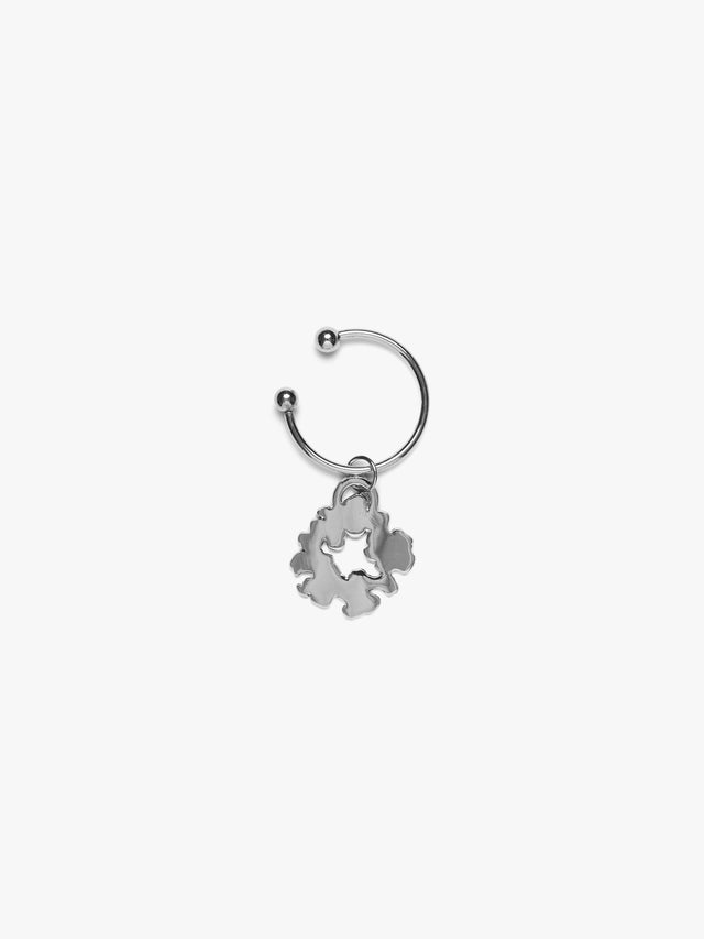 Cotton Wreath Keychain Silver