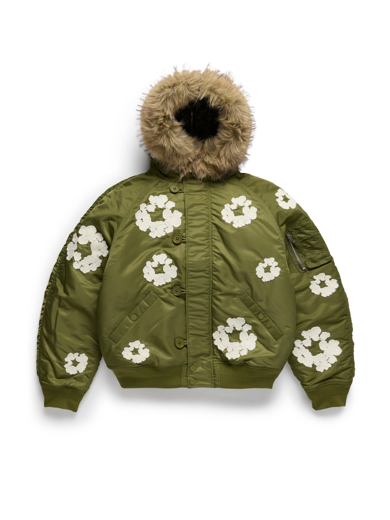 Cotton Wreath Chainstitch N-2B Flight Jacket Military Green