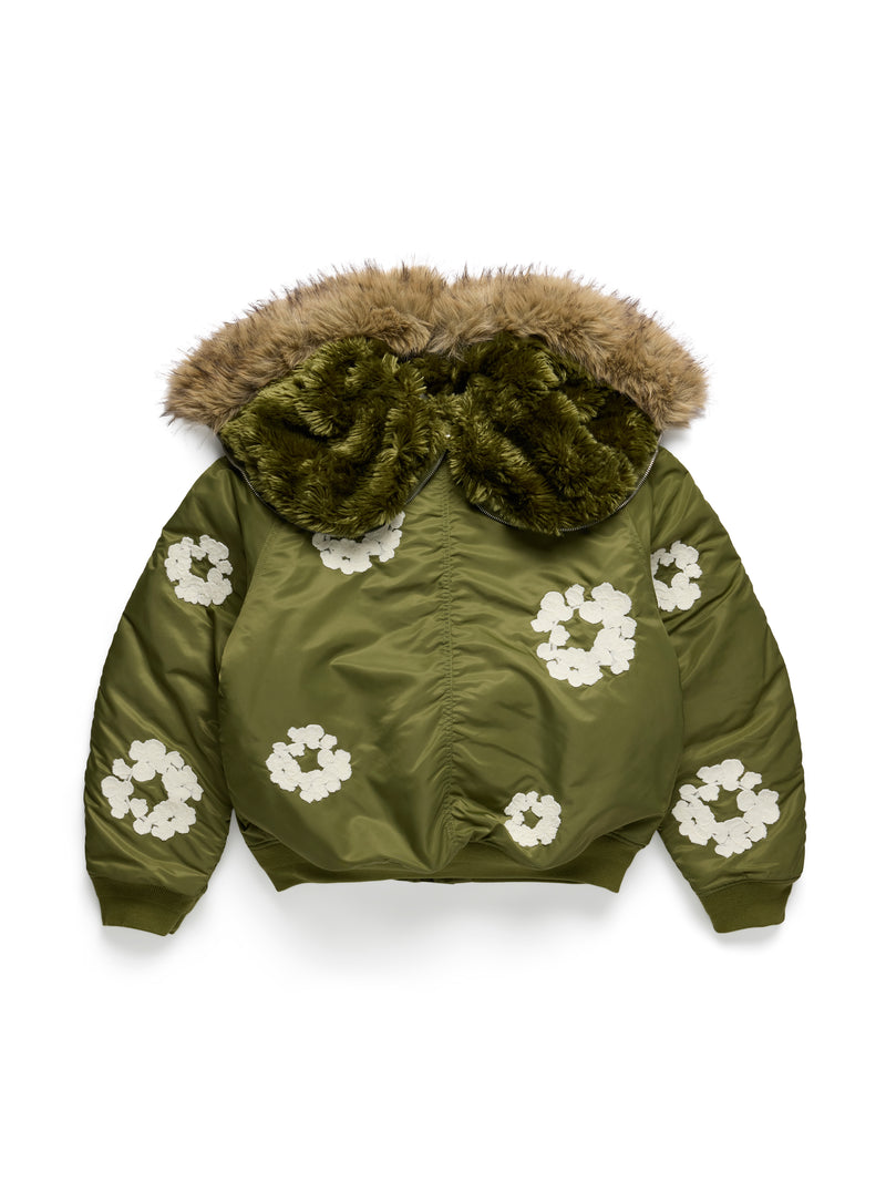 Cotton Wreath Chainstitch N-2B Flight Jacket Military Green