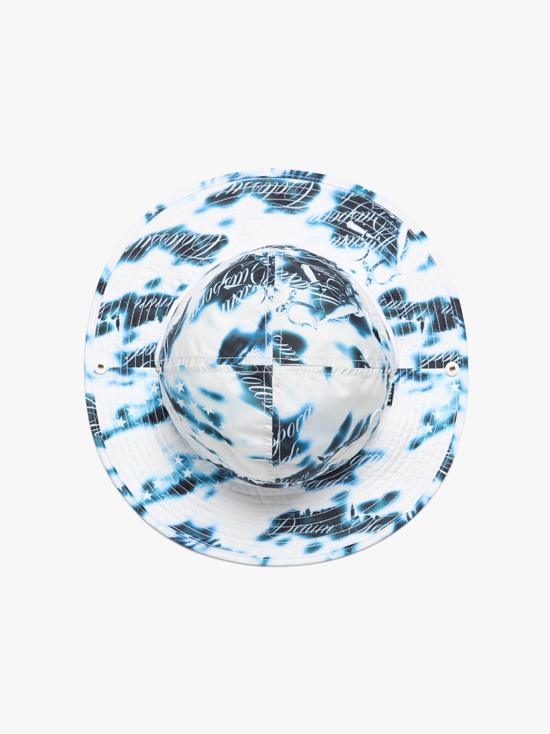 Cloud Camo Bucket Hat White