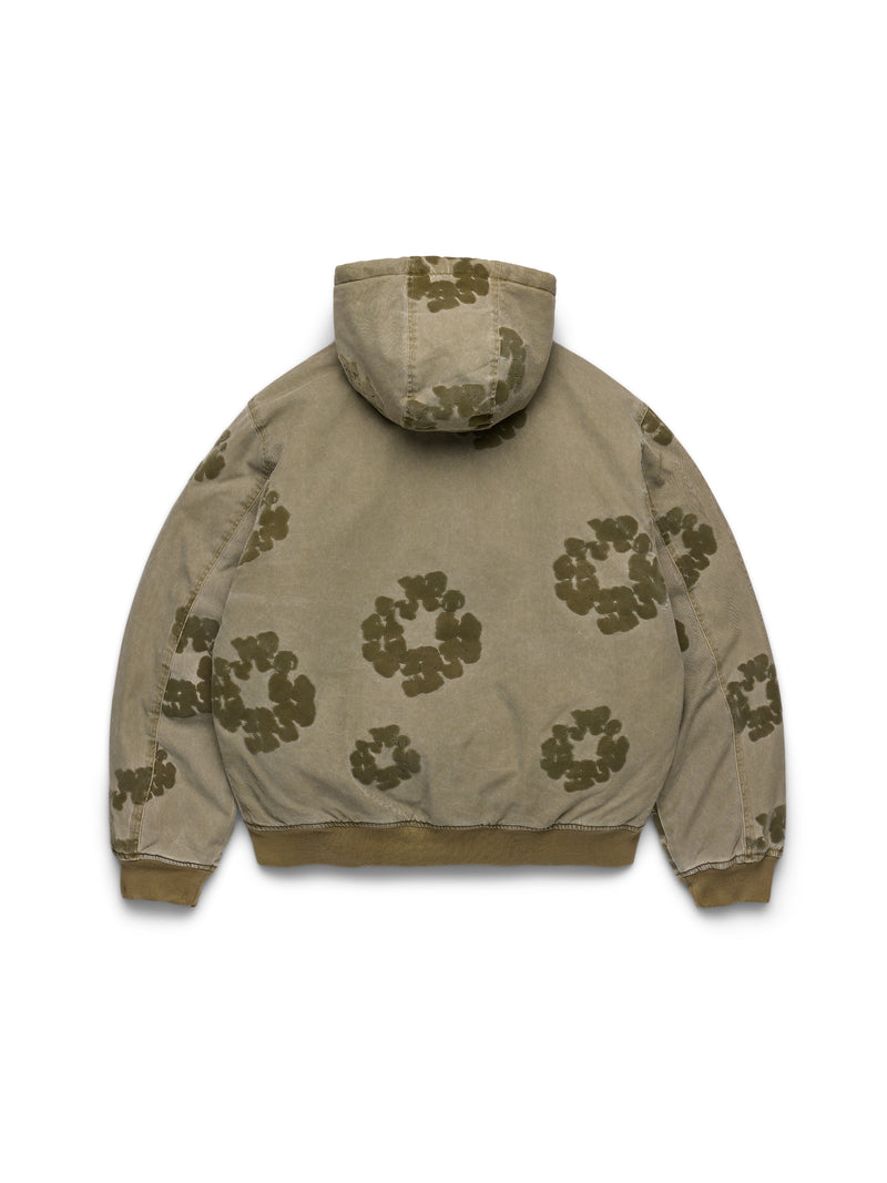 Cotton Wreath Flocked Zip Jacket