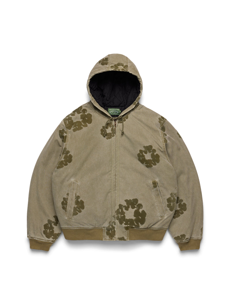 Cotton Wreath Flocked Zip Jacket