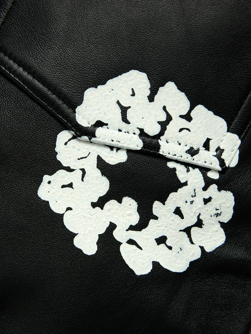 Cotton Wreath Leather Short