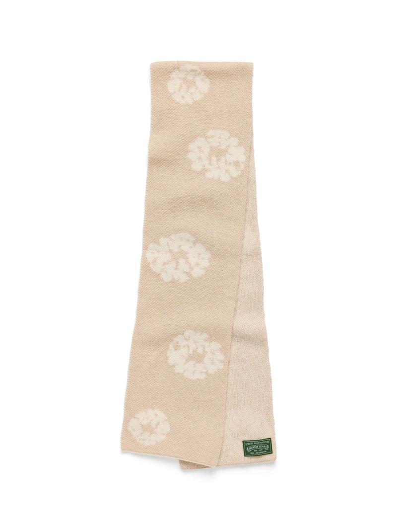Cotton Wreath Scarf Beige