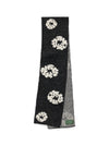 Cotton Wreath Scarf Black