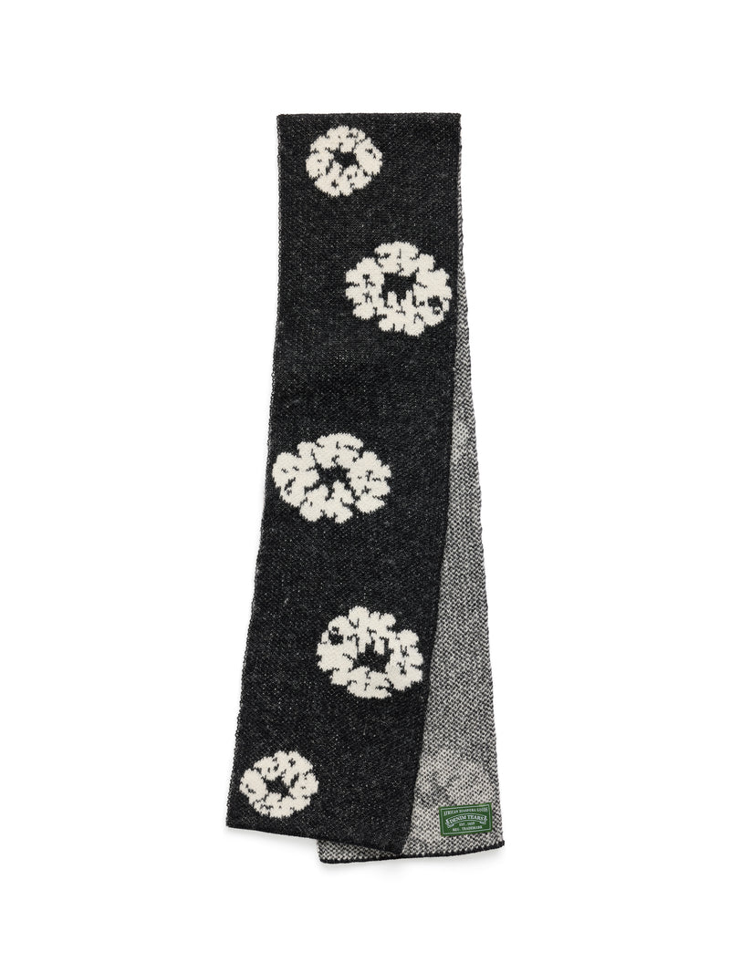 Cotton Wreath Scarf Black