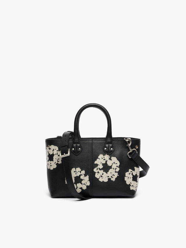 Cotton Wreath Leather Bag Small