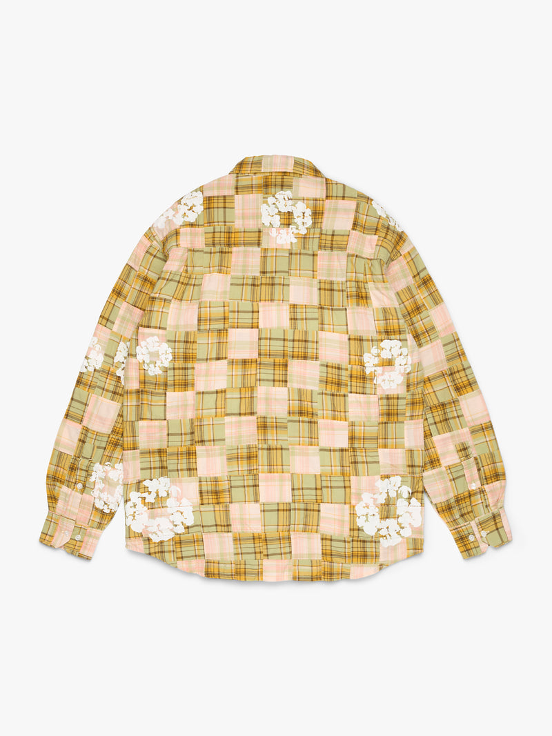Cotton Wreath Madras Long Sleeve Button Up