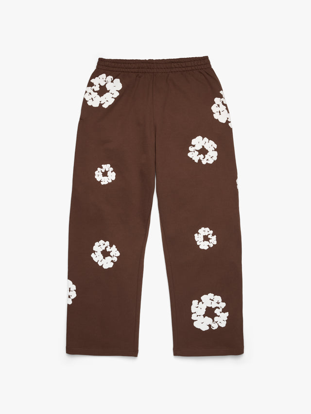 Cotton Wreath Baggy Sweatpants Dark Brown