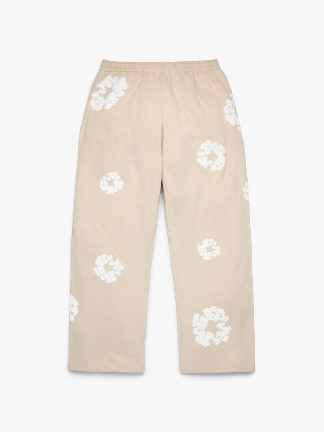 Cotton Wreath Baggy Sweatpants Cream