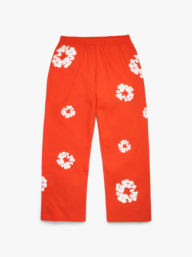 Cotton Wreath Baggy Sweatpants Dark Orange