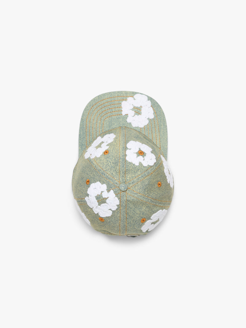 Cotton Wreath Raw Denim Cap Dark Wash