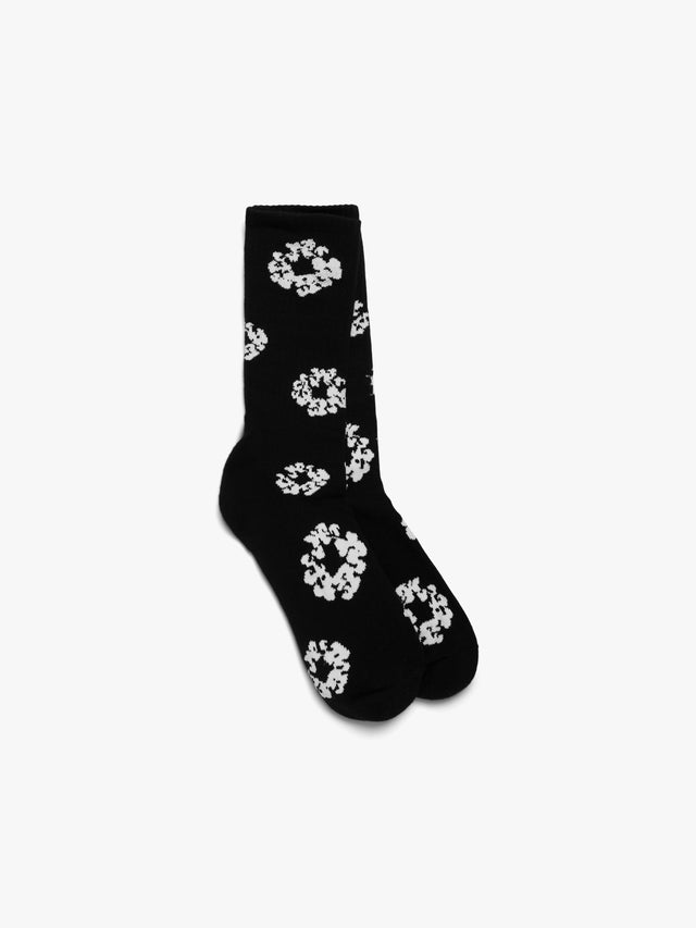 Cotton Wreath Socks Black
