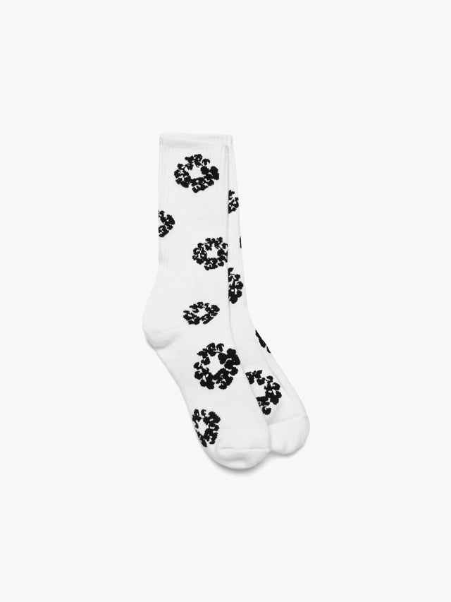 Cotton Wreath Socks White