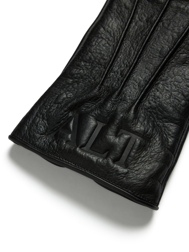 André Leon Talley Croc Embossed Leather Gloves