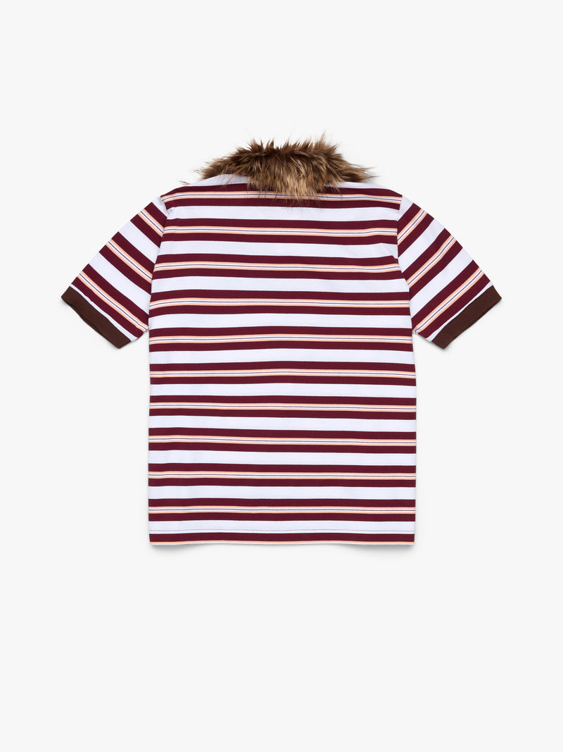 Panther Fur Collar Polo Red