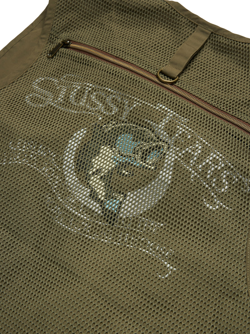 Stüssy Tears Fishing Vest Green