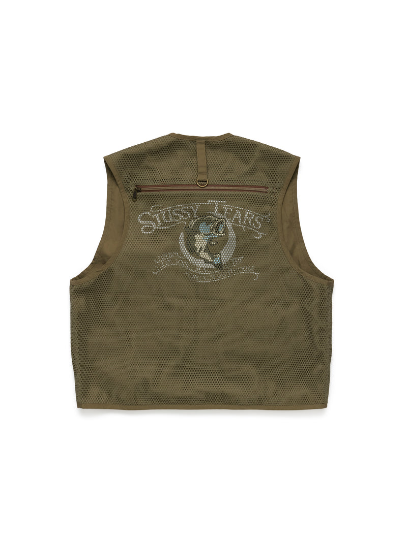 Stüssy Tears Fishing Vest Green