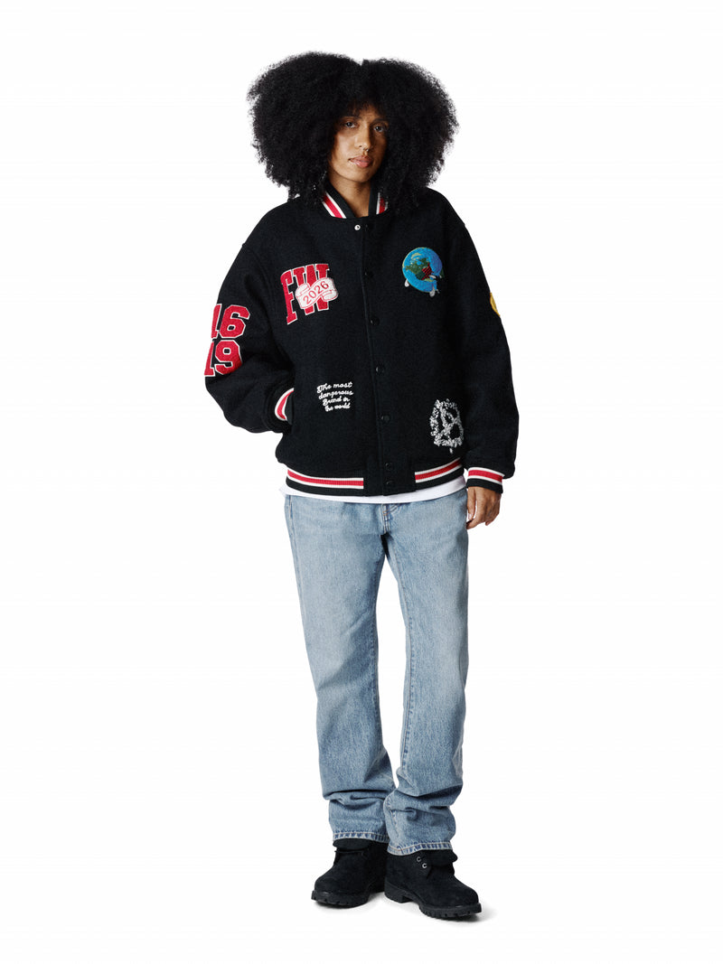 Bobby Huey Reversible Varsity Jacket Black