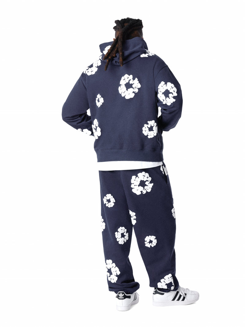 Cotton Wreath Sweatpants Navy