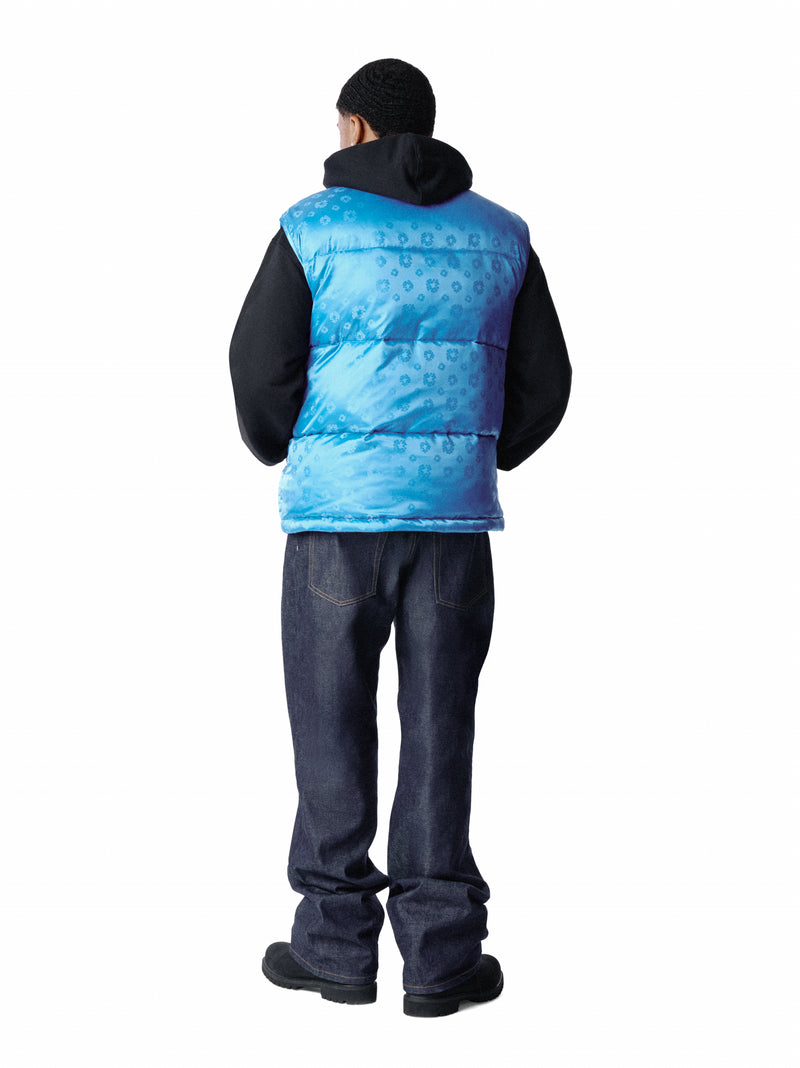 Jacquard Monogram Cotton Wreath Vest Blue