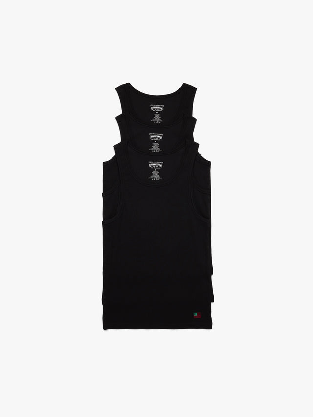 DT Flag 3-Pack Ribbed Tank Black