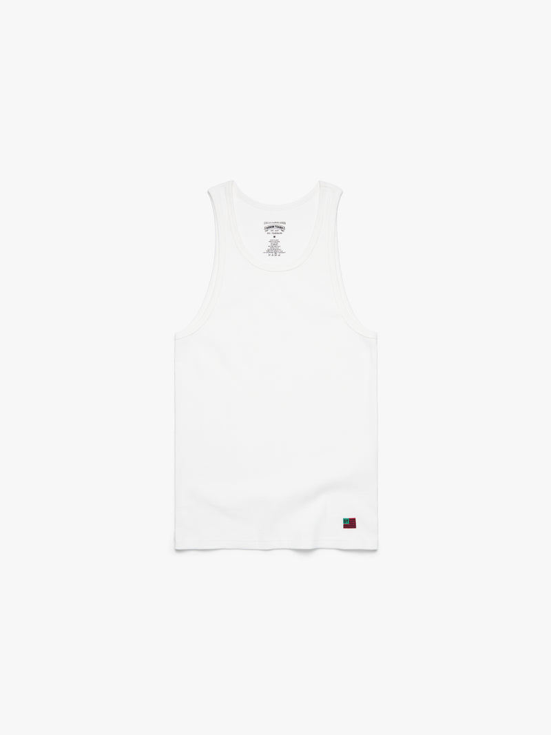 DT Flag 3-Pack Ribbed Tank White