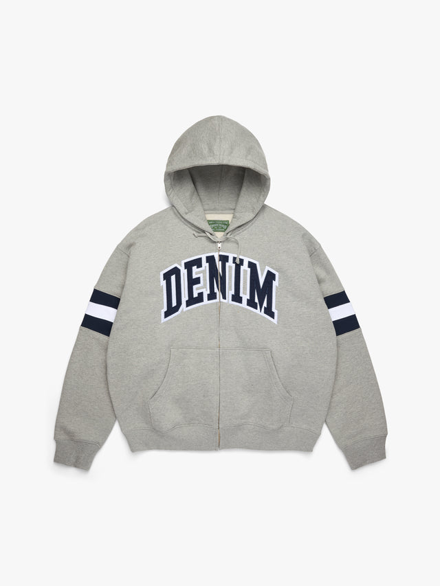 DT Stripe Zip Hoodie Grey