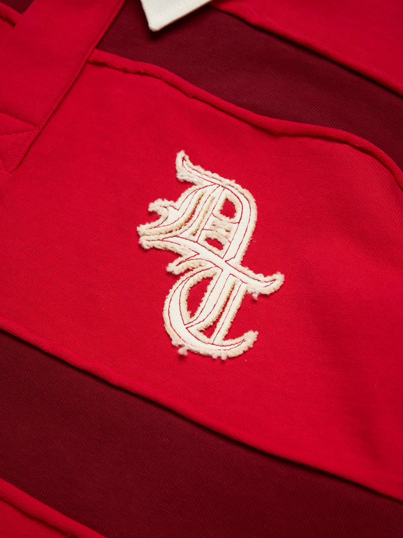 Paneled Rugby Shirt Red