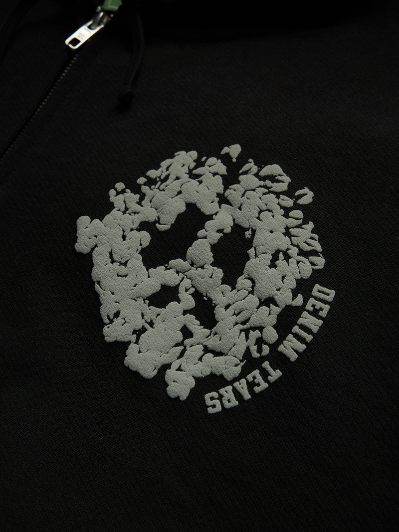 Denim U Zip Hoodie Black