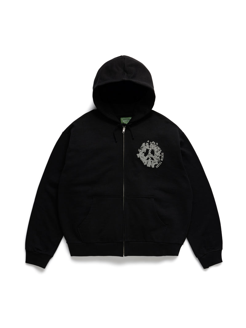 Denim U Zip Hoodie Black