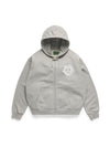 Denim U Zip Hoodie Grey