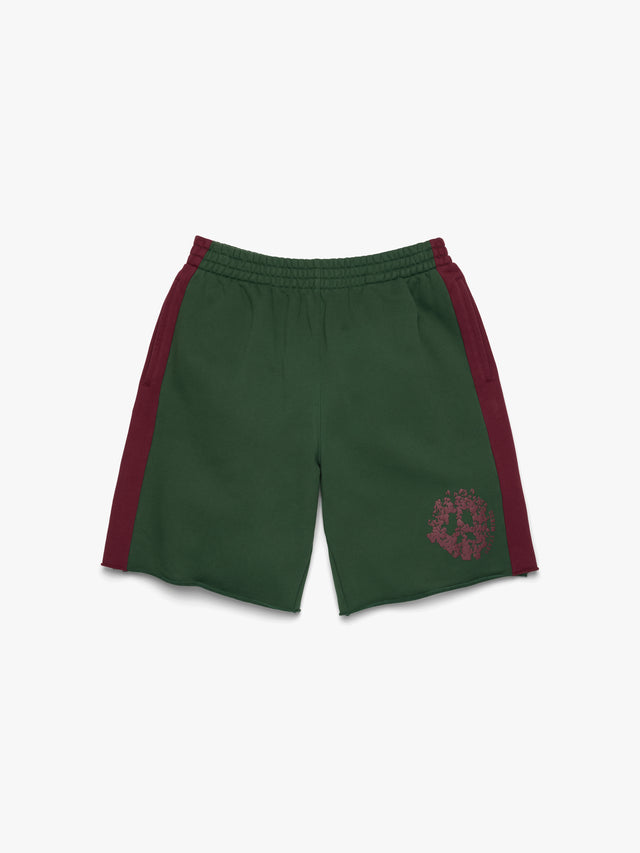 Denim U Paneled Sweatshort Green