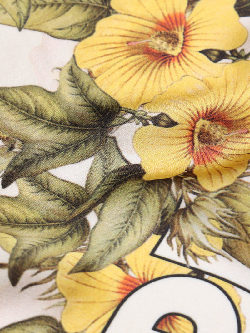 Cotton Floral Logo Silk Scarf