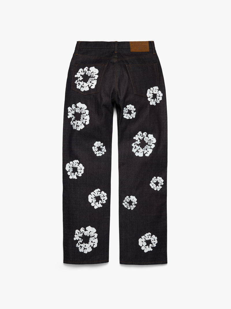 Baggy Cotton Wreath Denim Pant Selvedge