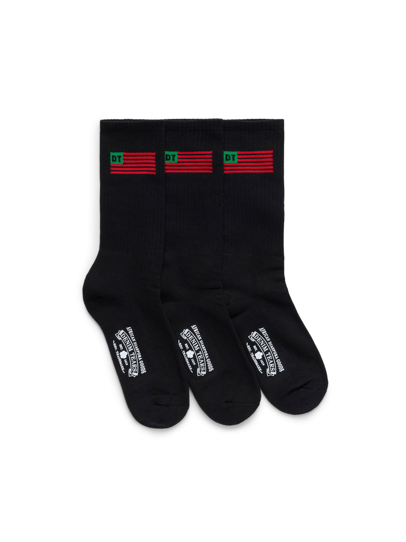 Flag Socks 3-Pack Black