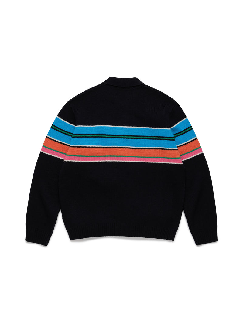 Knit Striped Polo Sweater Multi