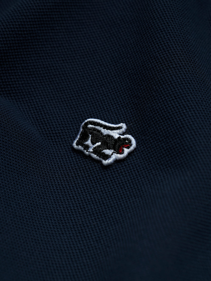 Pique Panther Long Sleeve Polo Navy