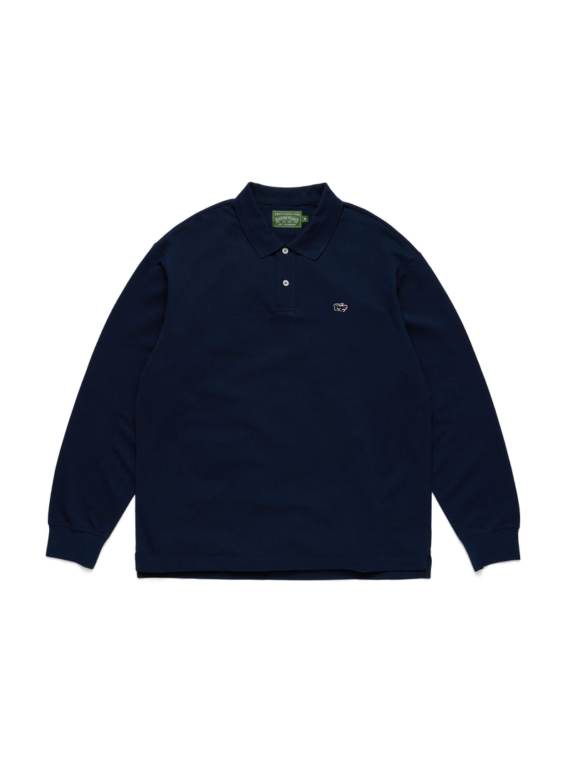 Pique Panther Long Sleeve Polo Navy