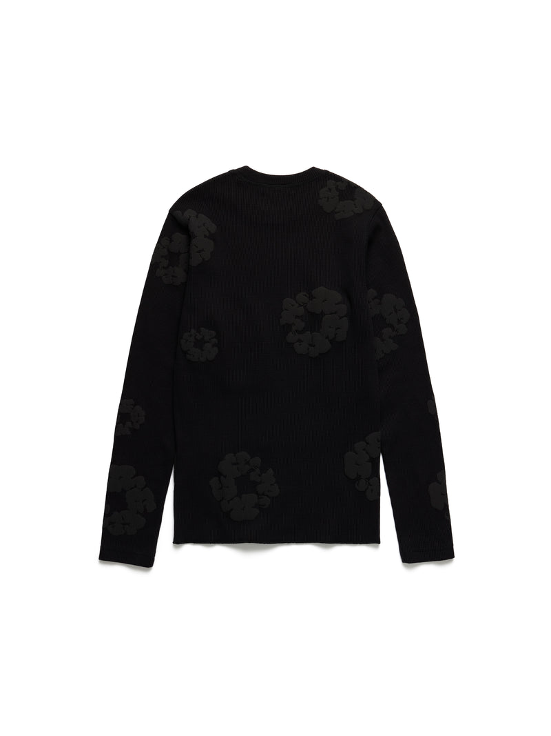 Cotton Wreath Thermal Long Sleeve Black Mono